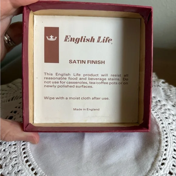 Vtg English Life Satin Finish Cork back Coasters set of 6 - Picture 3 of 4